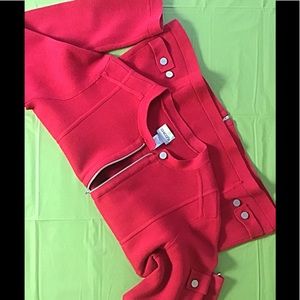 Red Military Zipper CHICO’S Sweater Size 1